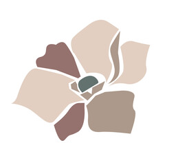 Hand Drawn Beautiful Decorative Flower, Element for design. Contemporary abstract poster design