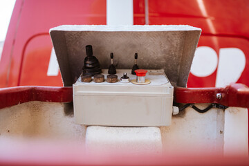 Control panel for lifting the crane on the construction site © Dragica