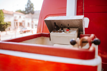 Control panel for lifting the crane on the construction site © Dragica
