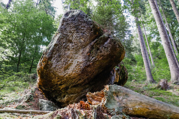 Huge rock overhanging 