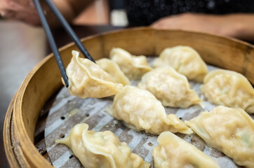 Taiwanese famous snacks of steamed dumplings