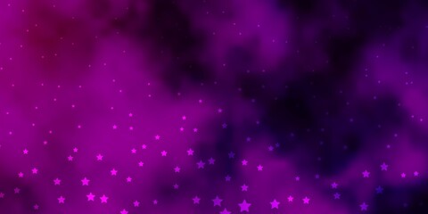Fototapeta premium Dark Purple, Pink vector layout with bright stars. Colorful illustration in abstract style with gradient stars. Best design for your ad, poster, banner.