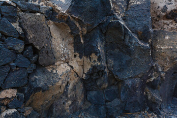 A close up of a rock wall