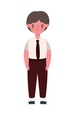 Boy kid cartoon with uniform design, Back to school education class lesson theme Vector illustration
