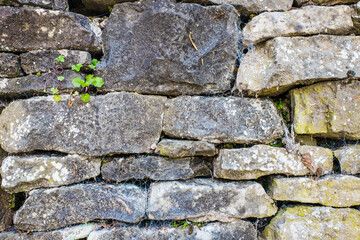 close up of a Dry Stone Wall in Cumbria England