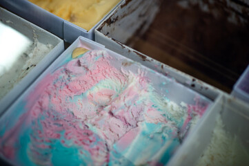 Naklejka na ściany i meble Food ice cream quenches thirsty with a sweet and delicious flavor.