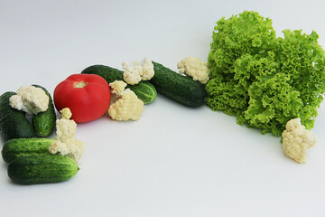 fresh vegetables on a wooden table