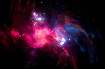 Illustration of Galaxy space Background, The universe consists of stars, black hole, nebula,  sprial galaxy, milky way, planet