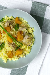 Healthy Homemade Couscous Salad with Chicken, Mango and Chilli