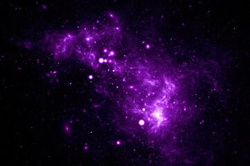 Fototapeta premium Illustration of Galaxy space Background, The universe consists of stars, black hole, nebula, sprial galaxy, milky way, planet