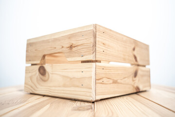 wooden box isolated on white
