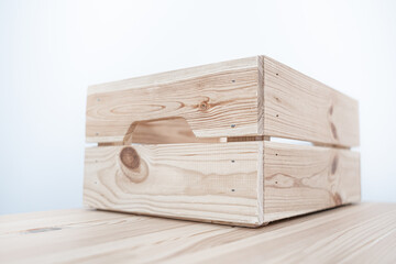 Wooden crate isolated on white background