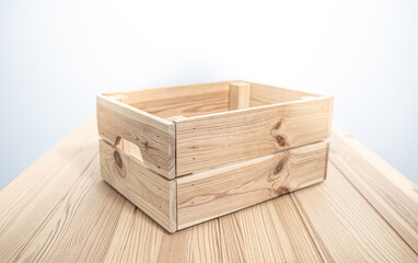 Wooden crate isolated on white background