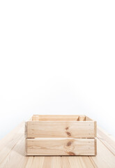 Wooden crate isolated on white background