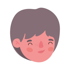 Boy head cartoon design, Kid childhood little people lifestyle casual person cheerful and cute theme Vector illustration
