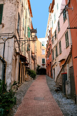 Fototapeta na wymiar Narrow street in Sanremo, Italy