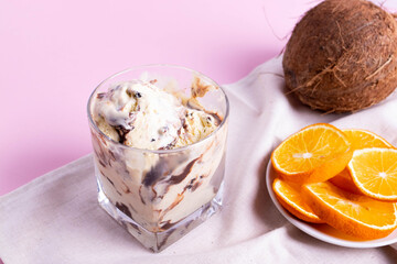 delicious vanilla and chocolate sweet natural milky ice cream