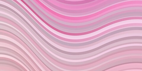 Light Pink, Yellow vector background with bent lines. Colorful geometric sample with gradient curves.  Template for cellphones.