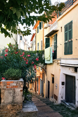 Narrow street in Sanremo, Italy