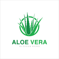 Aloe Vera logo template. Aloe Vera Fresh Logo Green Leaf