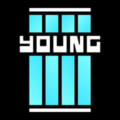 Young art. Print for t-shirt. Modern letters.