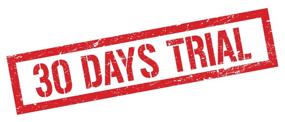 30 DAYS TRIAL red grungy rectangle stamp.