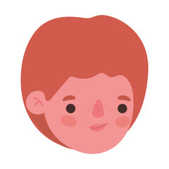 Boy head cartoon design, Kid childhood little people lifestyle casual person cheerful and cute theme Vector illustration