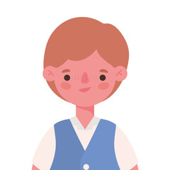 Boy kid cartoon with uniform design, Back to school education class lesson theme Vector illustration