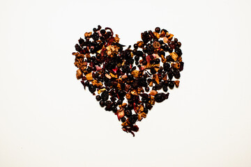 
heart made of tea elements