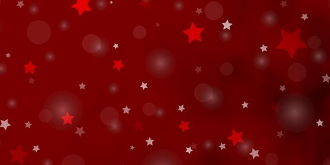 Light Orange vector background with circles, stars. Colorful illustration with gradient dots, stars. Texture for window blinds, curtains.
