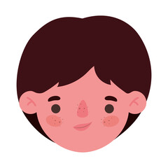 Boy head cartoon design, Kid childhood little people lifestyle casual person cheerful and cute theme Vector illustration