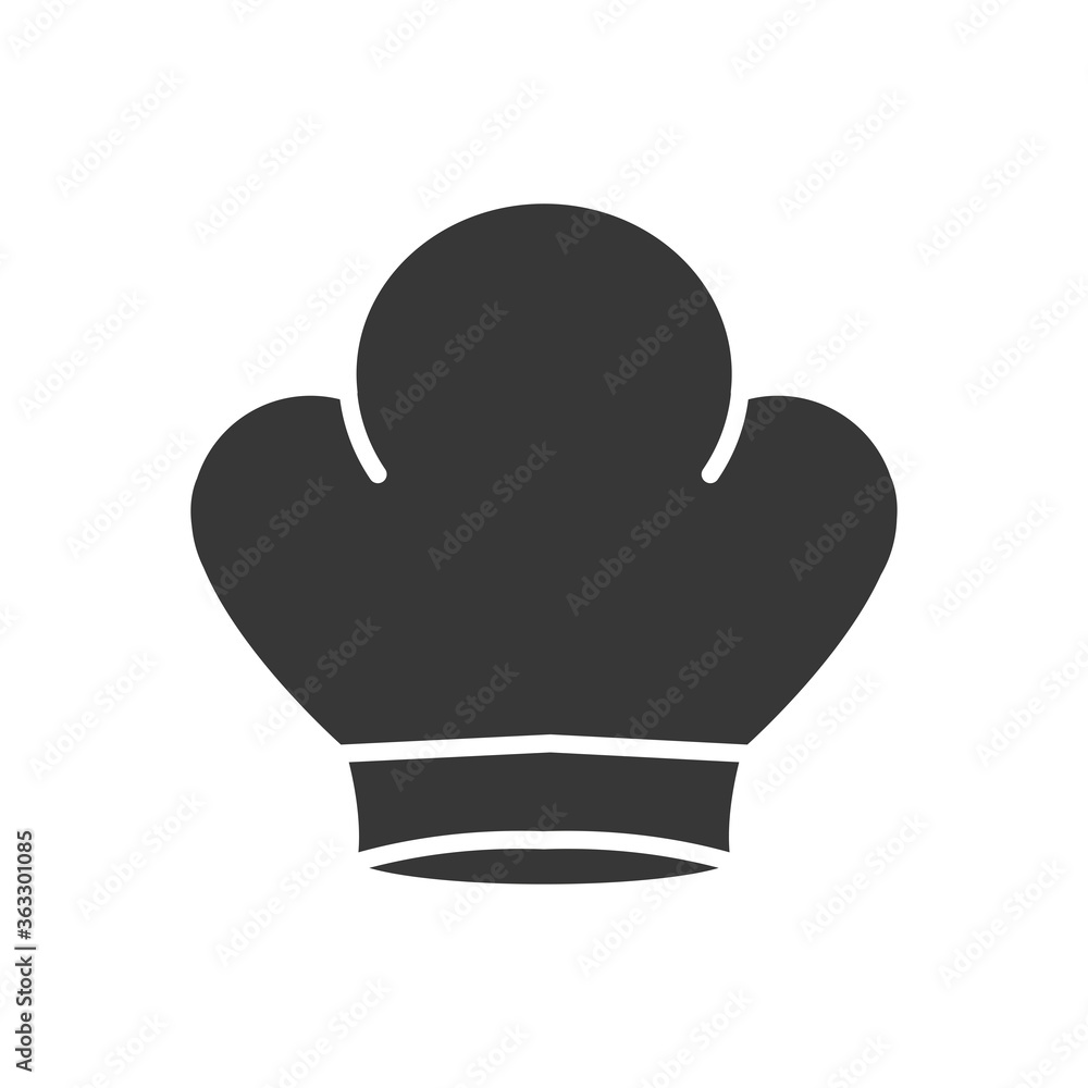 Poster chef hat icon, silhouette style