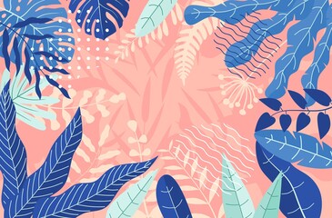 Naklejka premium fantasy leaves background template vector illustration flat design