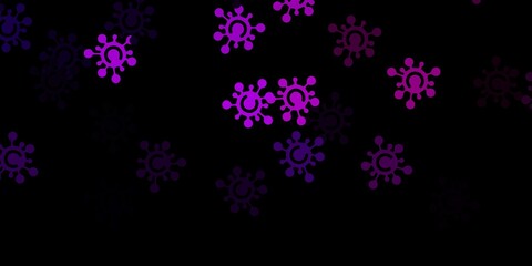 Fototapeta na wymiar Dark purple vector pattern with coronavirus elements.