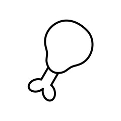 chicken thigh icon, line style