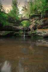 Old Man's Cave Upper Waterfall in Logan Ohio at Hocking Hills Park