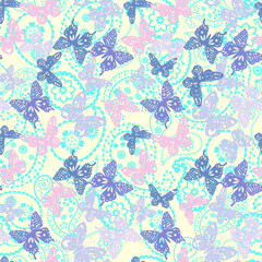 Decorative butterflies and paisley pattern.