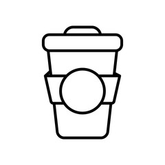 portable coffee mug icon, line style