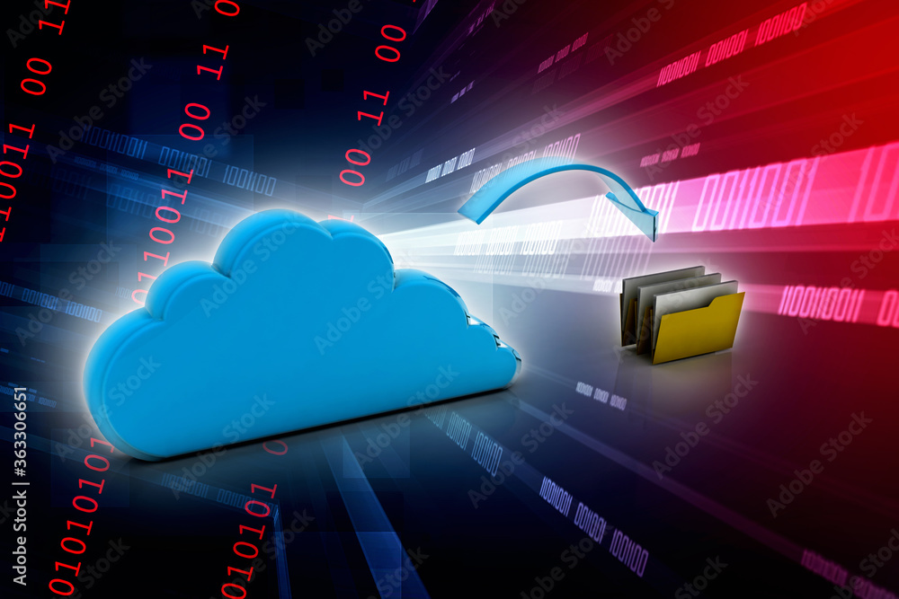 Poster 3d rendering cloud folder network