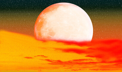 Extraterrestial moon or planet in an unknown area of the universe