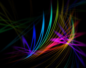 Abstract colorful background.Colorful and movement  design on black background.
