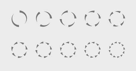 Circle chart section segments set vector diagram segments pie template. Circle segments set. Various number of sectors divide the circle on equal parts. From 2 to 10. Pie chart set. Diagram collection