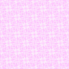 Abstract Hand Drawn Geometric Childish Style Vector Pattern. Pink Background. Geometric Seamless Vector Pattern