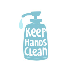 Vector illustration with liquid soap and text 