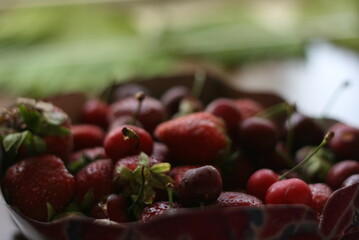 cherries in a bowl