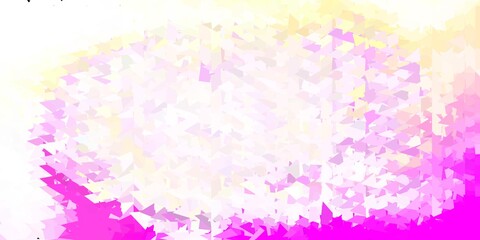 Fototapeta na wymiar Light pink, yellow vector gradient polygon wallpaper.