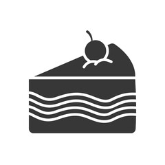 piece of cake icon, silhouette style