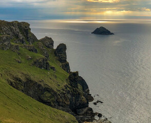 Cornish Sea Cliffs Polzeath Island