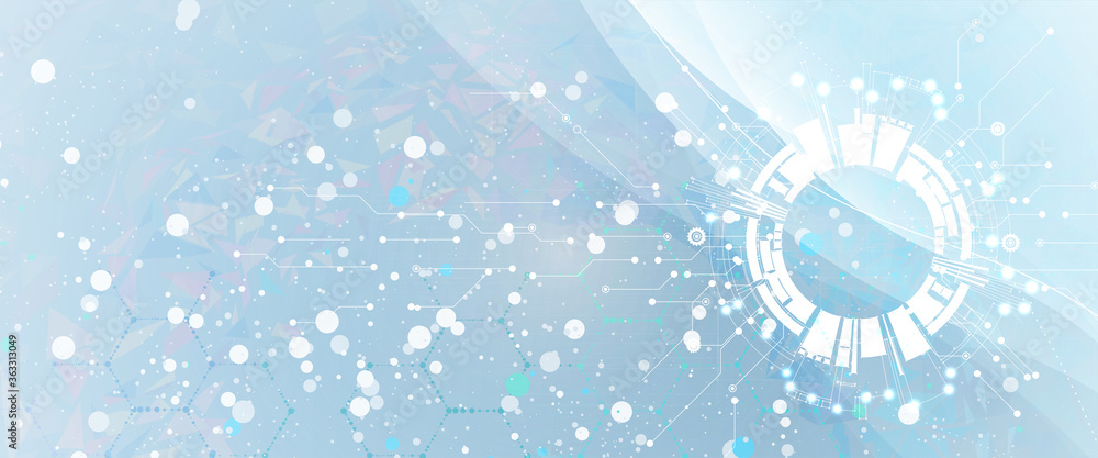 Poster technology data background, idea of global business solution