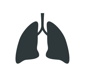 Lungs icon. Vector human lungs flat  design. illustration. 